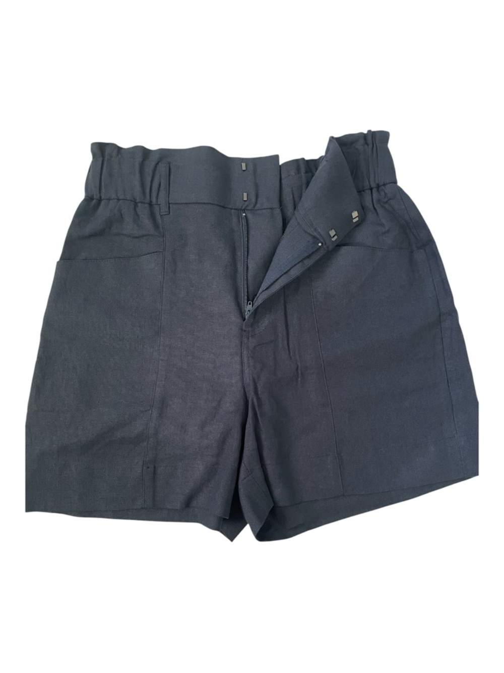 ♥️Simply Vera Wang♥️ Navy High-Waist Paper bag Linen Shorts Size (S) - Picture 5 of 5